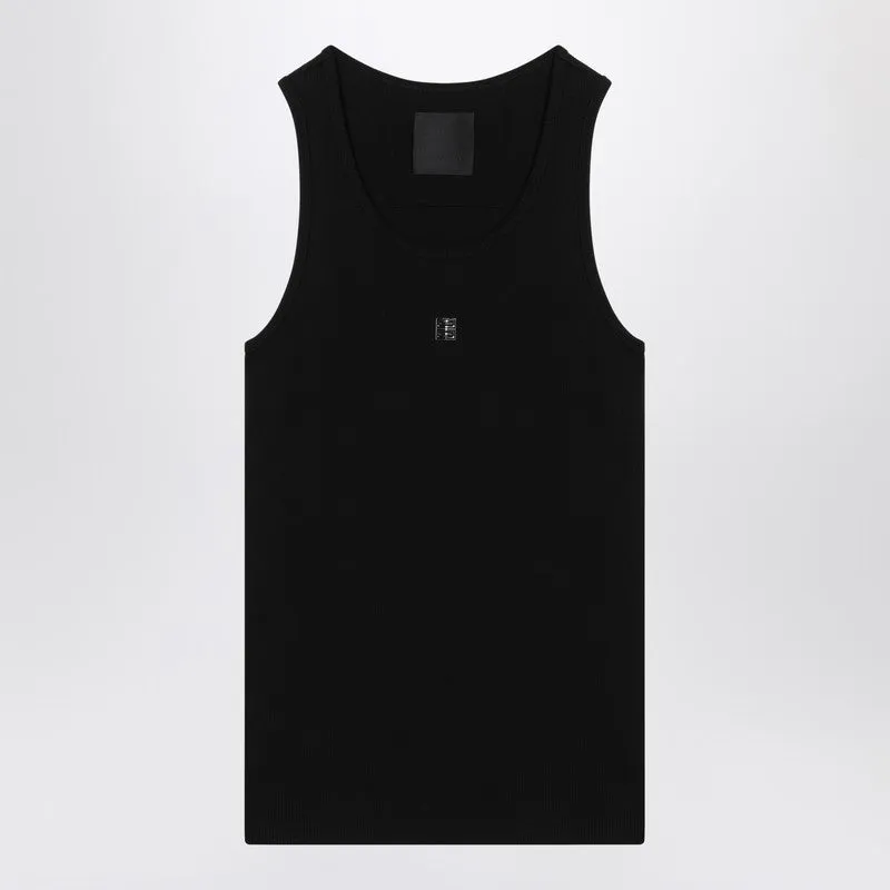 Givenchy Black cotton tank top with logo made by Givenchy