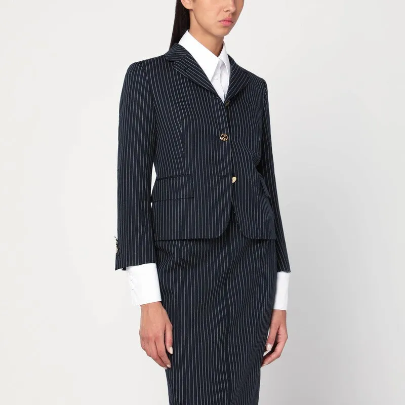 Navy pinstripe wool blazer sold by Lord & Taylor