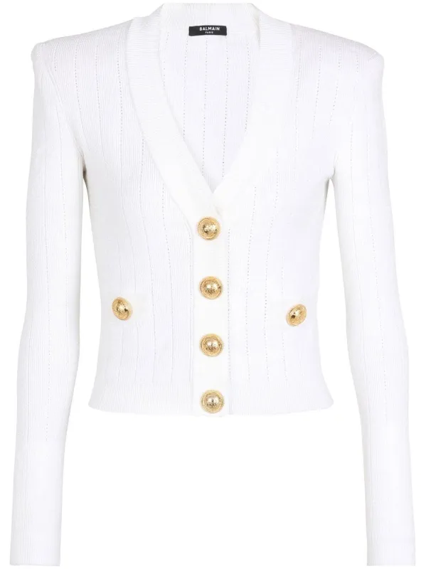 knitted V-neck cropped cardigan sold by Lord & Taylor