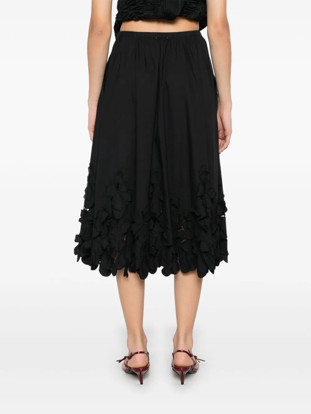 Midi skirt with floral applique sold by Lord & Taylor product image thumbnail 5