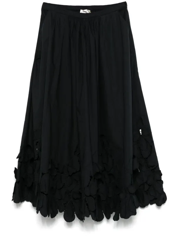 Midi skirt with floral applique made by Forte Forte