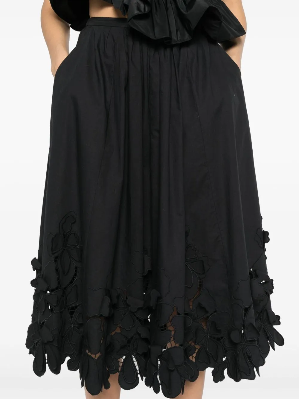 Midi skirt with floral applique sold by Lord & Taylor product image thumbnail 3