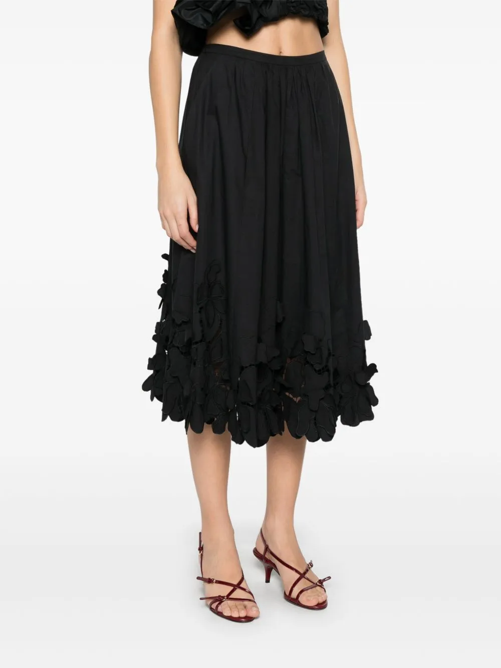 Midi skirt with floral applique sold by Lord & Taylor product image thumbnail 2