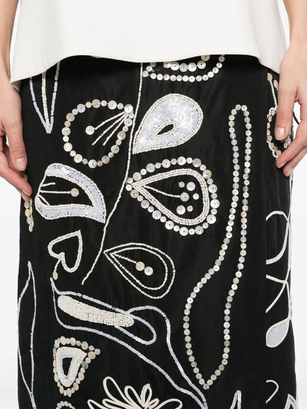 embroidered midi skirt sold by Lord & Taylor product image thumbnail 4