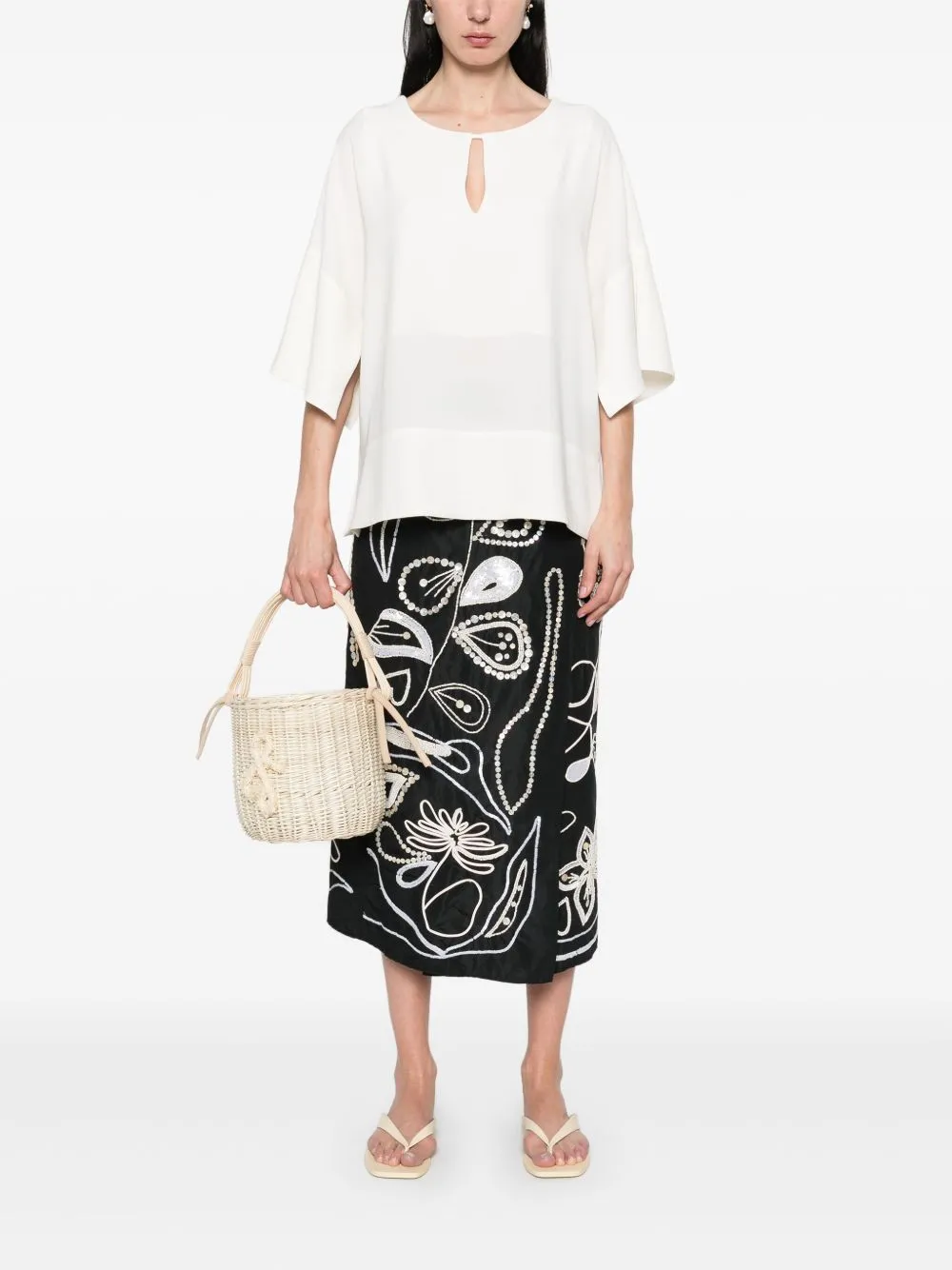 embroidered midi skirt sold by Lord & Taylor product image thumbnail 5