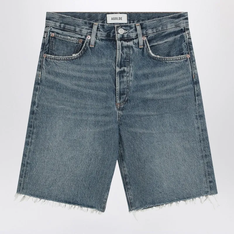 AGOLDE Raw-cut blue denim shorts sold by Lord & Taylor