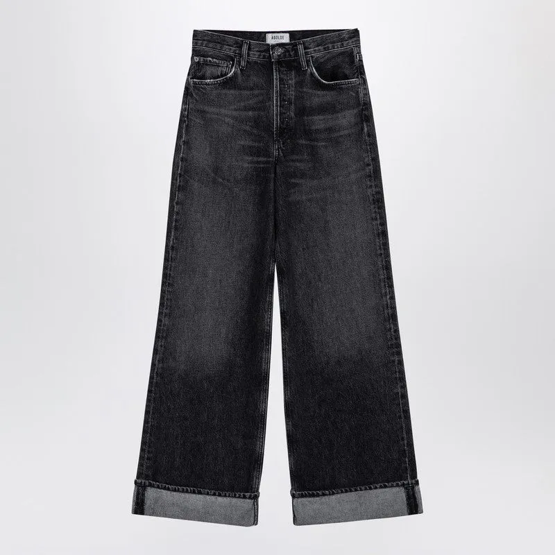 Dame dark grey wide ribbed denim jeans sold by Lord & Taylor