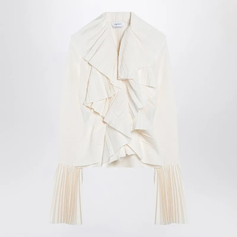 Ivory pleated blouse sold by Lord & Taylor