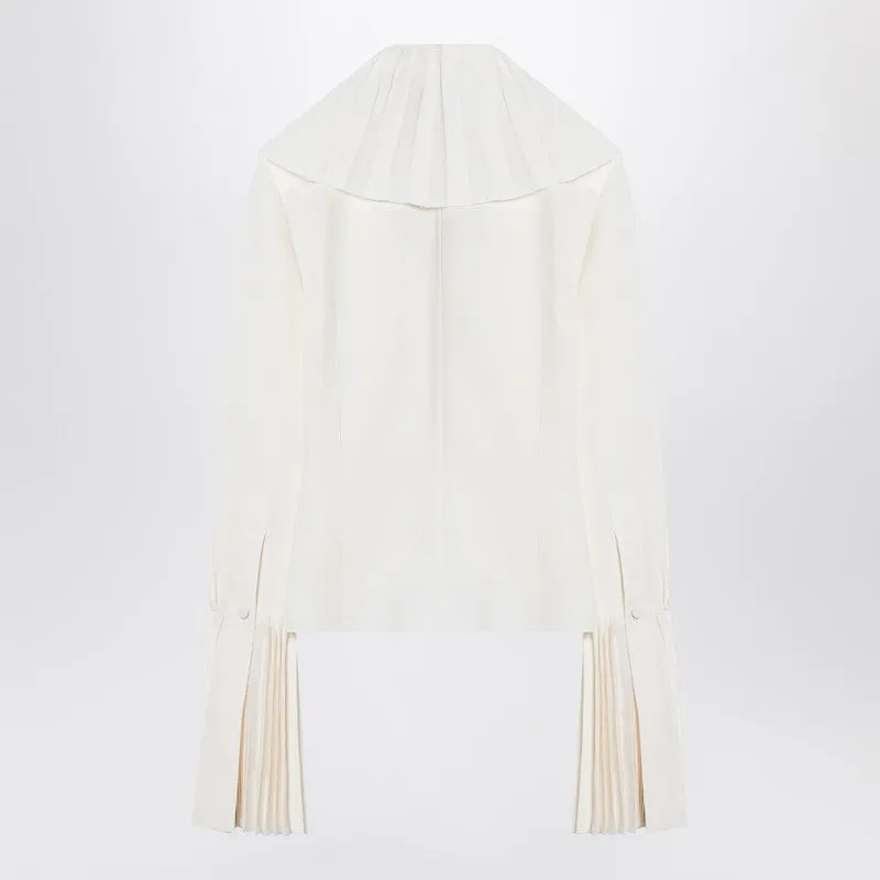 Ivory pleated blouse sold by Lord & Taylor product image thumbnail 2