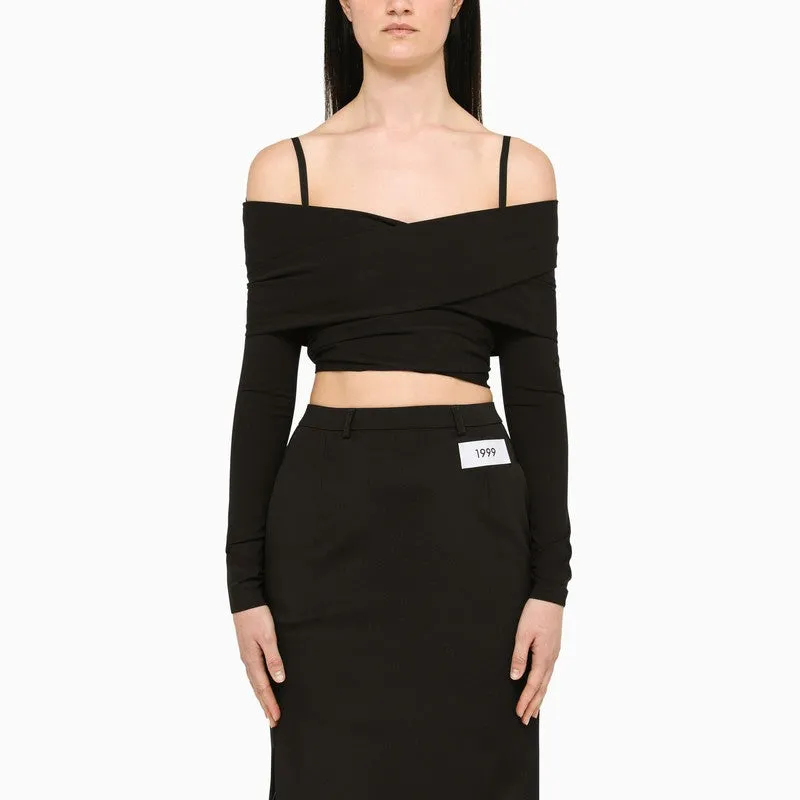 Dolce & Gabbana Dolce&Gabbana Black top with boat neckline sold by Lord & Taylor