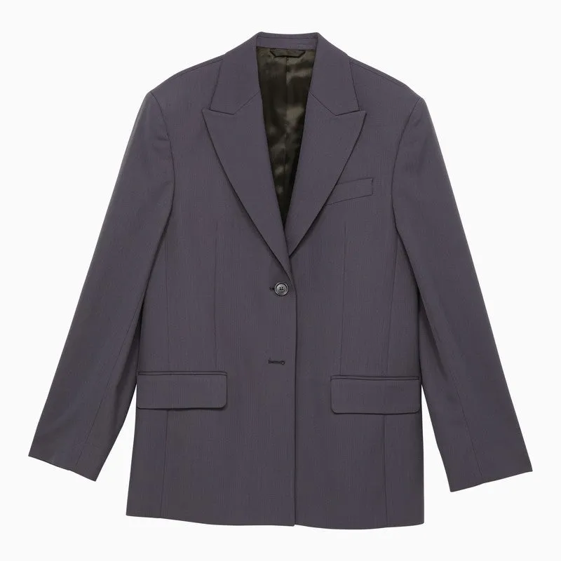 Blue single-breasted jacket in wool blend sold by Lord & Taylor