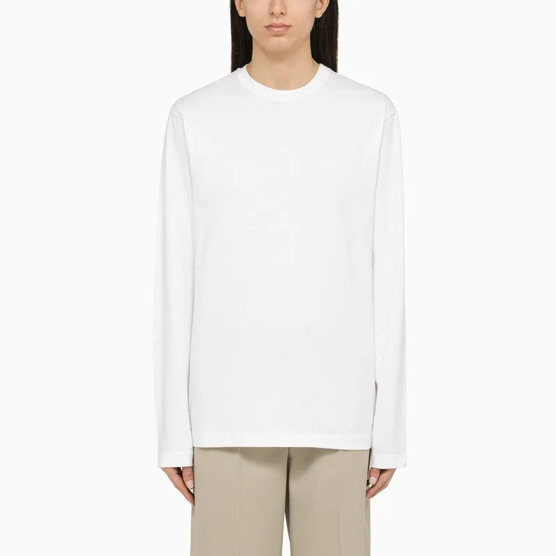 White cotton long-sleeved T-shirt made by Sportmax