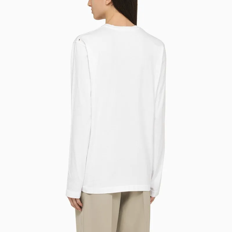 White cotton long-sleeved T-shirt sold by Lord & Taylor product image thumbnail 2