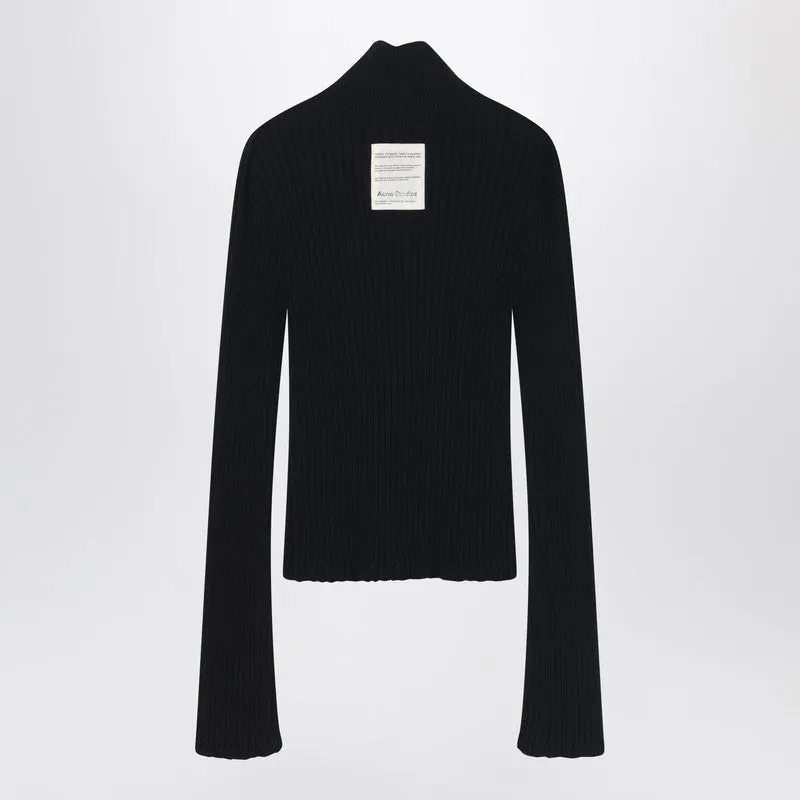 Black ribbed zip cardigan sold by Lord & Taylor product image thumbnail 2