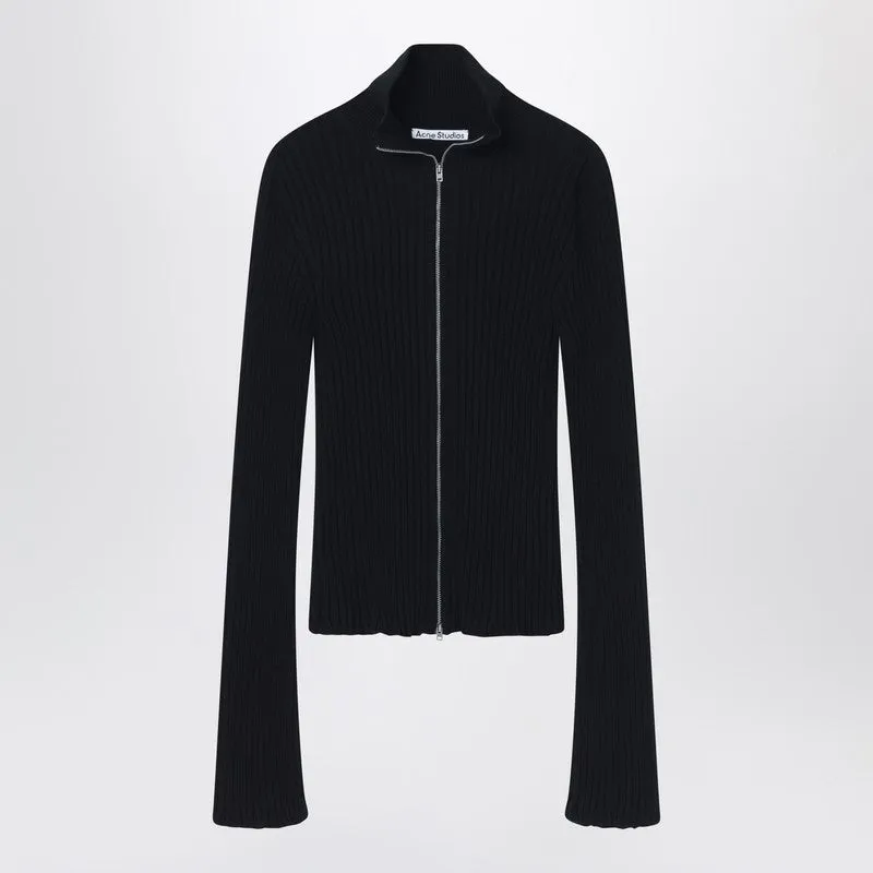 Black ribbed zip cardigan sold by Lord & Taylor