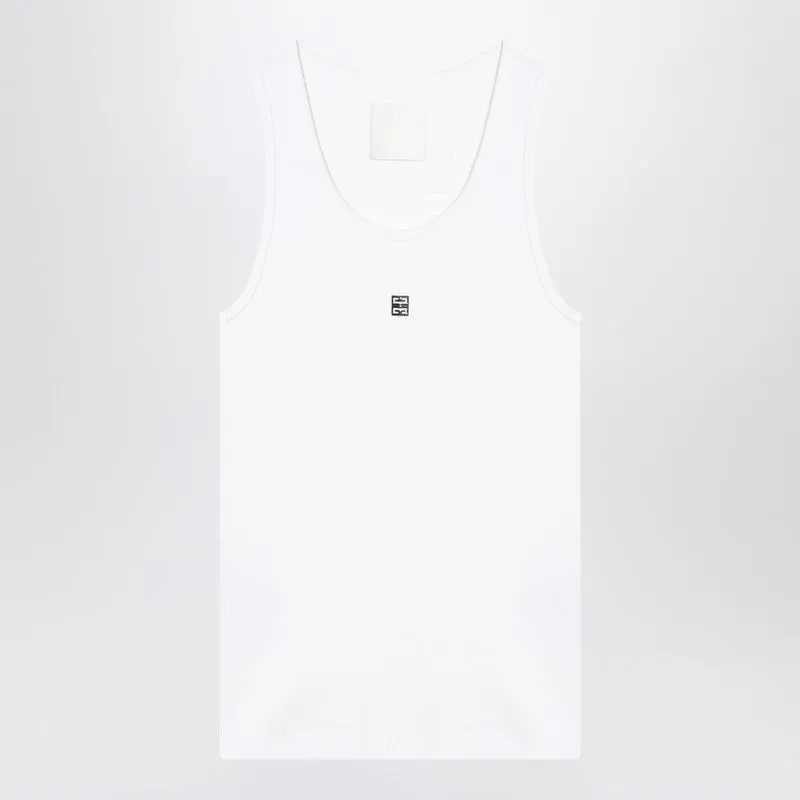 White cotton tank top with logo sold by Lord & Taylor