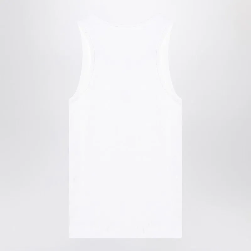 White cotton tank top with logo sold by Lord & Taylor product image thumbnail 2