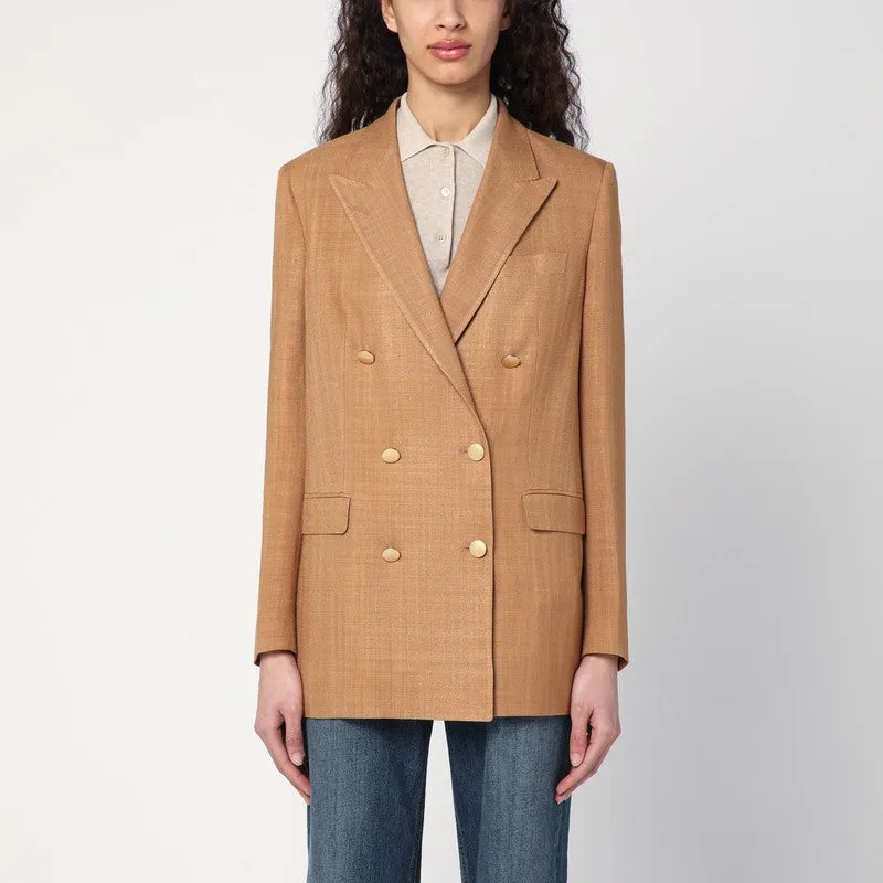 Beige double-breasted jacket sold by Lord & Taylor