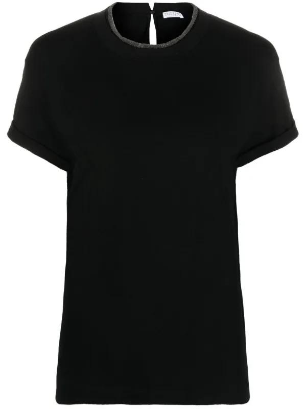 T-shirts and Polos Black made by Brunello Cucinelli