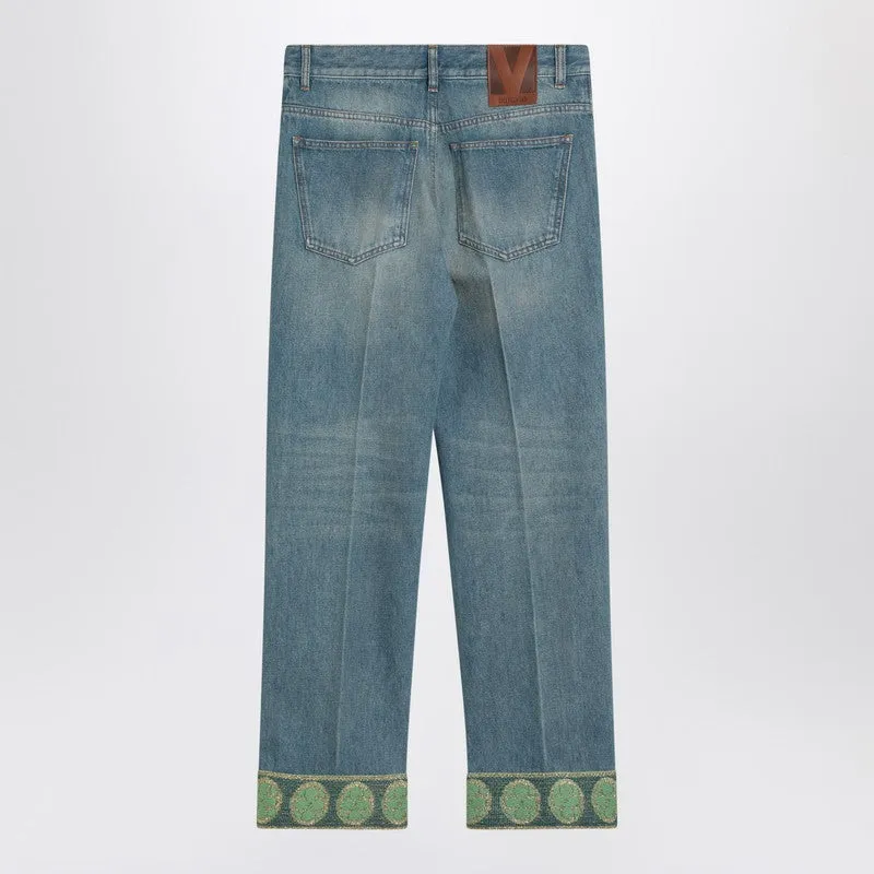 Valentino Faded blue jeans with jacquard background sold by Lord & Taylor product image thumbnail 2