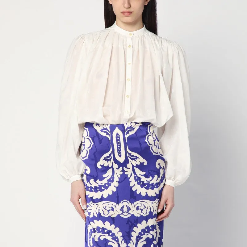 White cotton and silk shirt sold by Lord & Taylor