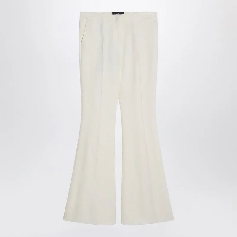Flared trousers in ivory viscose made by Etro