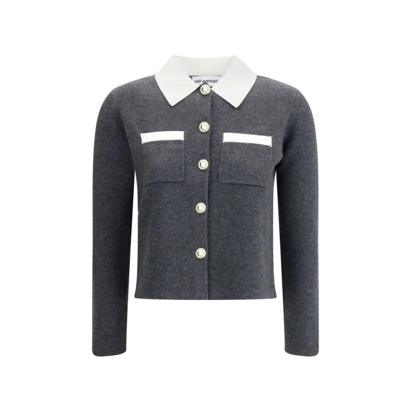 Contrast collar Cardigan sold by Lord & Taylor