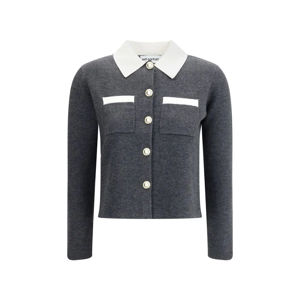Contrast collar Cardigan sold by Lord & Taylor