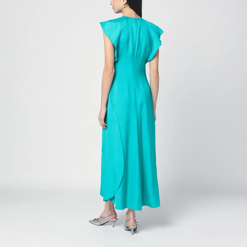 Peacock colour midi dress with hooded sleeves sold by Lord & Taylor product image thumbnail 2