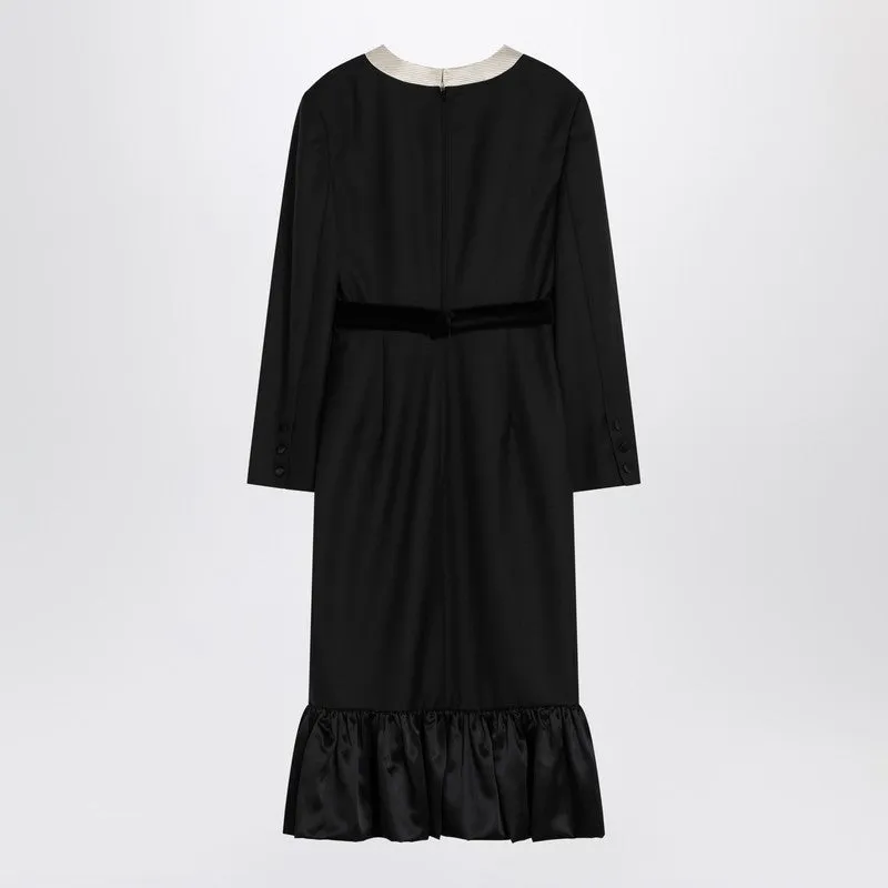 Black midi wool dress with bows sold by Lord & Taylor product image thumbnail 2