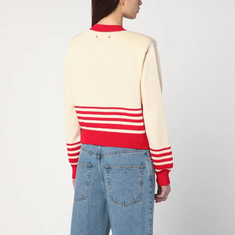 Beige cardigan with red stripes sold by Lord & Taylor product image thumbnail 2