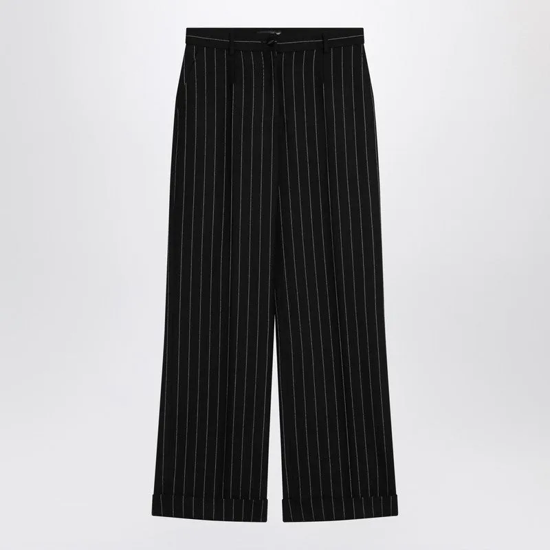 Dolce&Gabbana Wide black pinstriped pants sold by Lord & Taylor