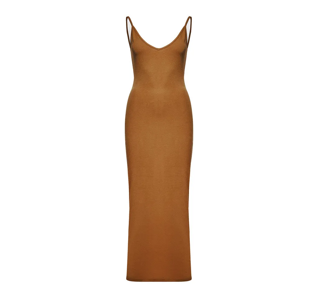 Camel Midi Dresssoft Textured Brown Midi Dress sold by Lord & Taylor product image thumbnail 3