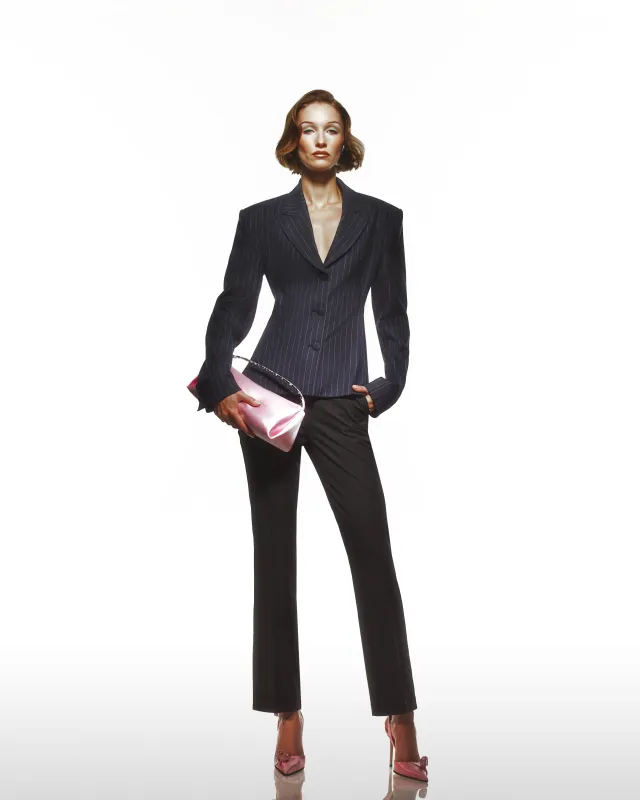 Stripped Backless Blazer Jacket With Shoulder Padded sold by Lord & Taylor