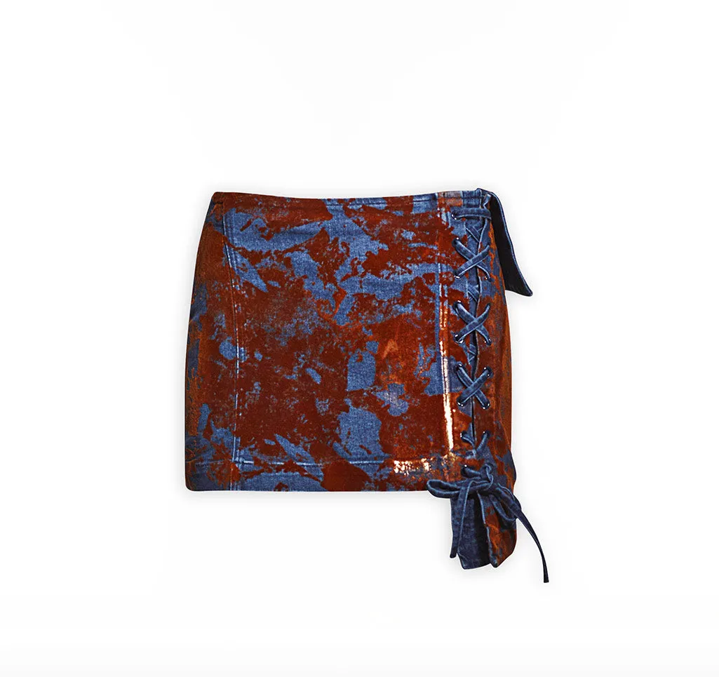 Denim Jeans With Flocked Foil Coating - Mini Skirt sold by Lord & Taylor product image thumbnail 3