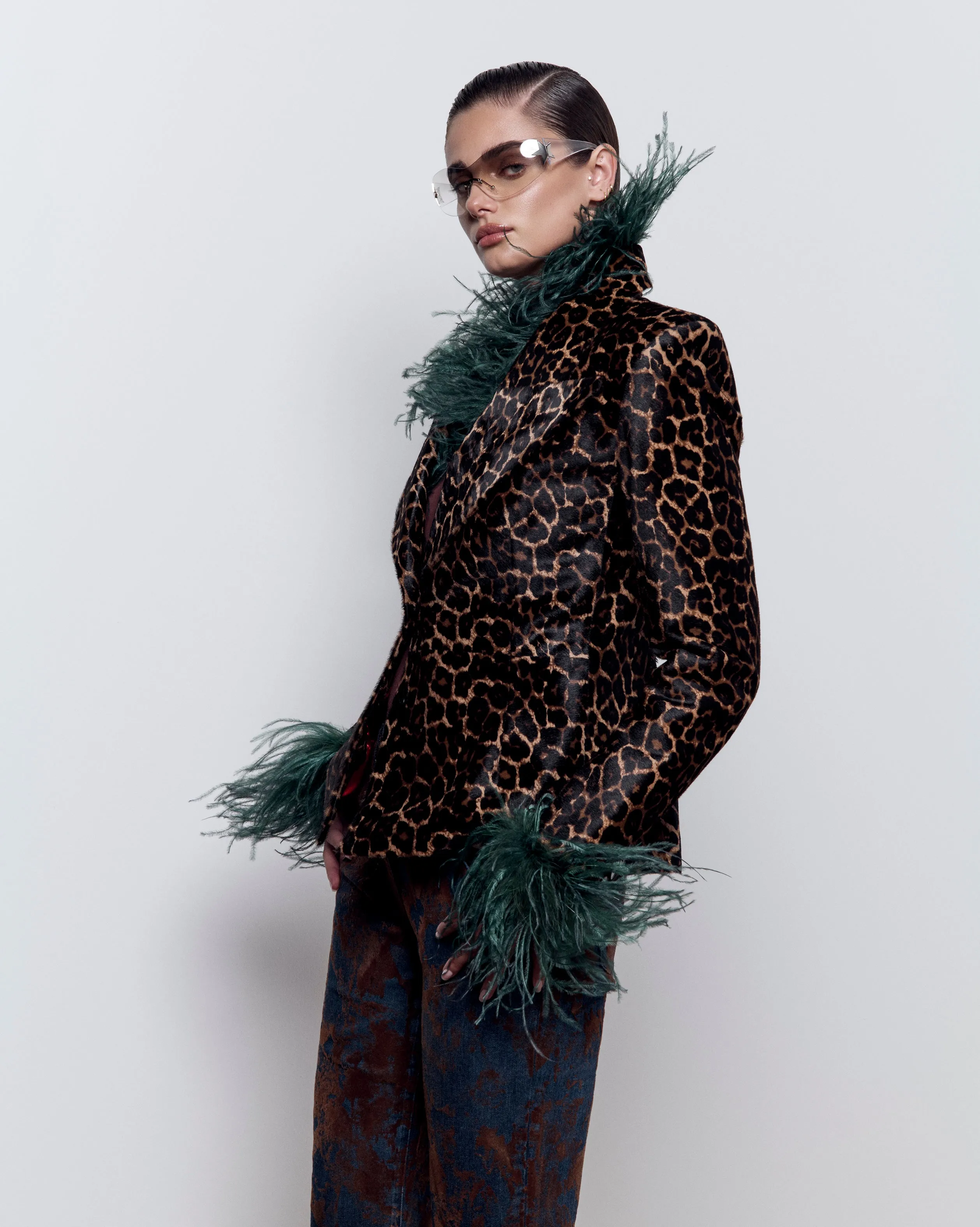 Leopard Print Pony Hair Blazer Jacket With Red Lining sold by Lord & Taylor product image thumbnail 3