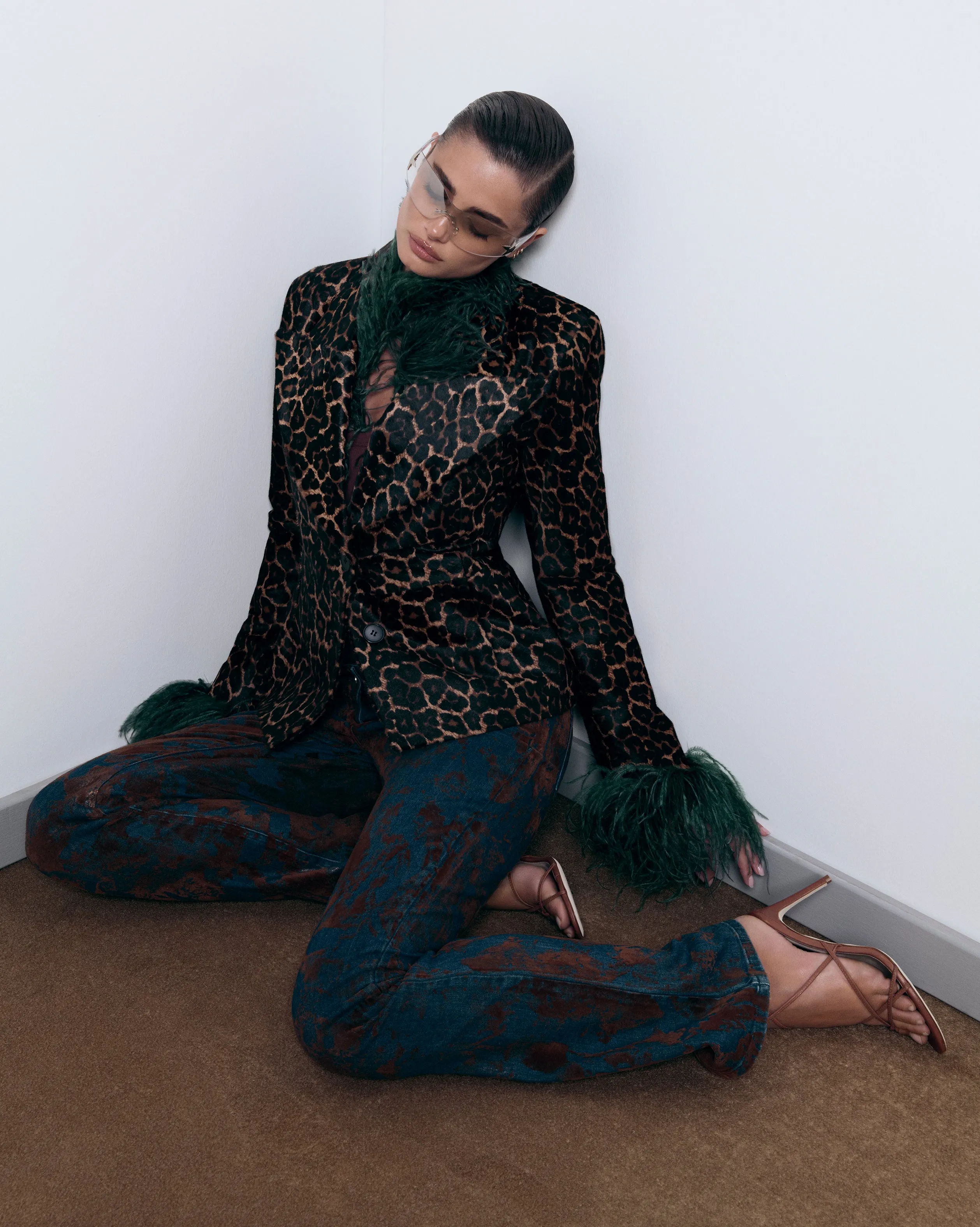 Leopard Print Pony Hair Blazer Jacket With Red Lining sold by Lord & Taylor product image thumbnail 2