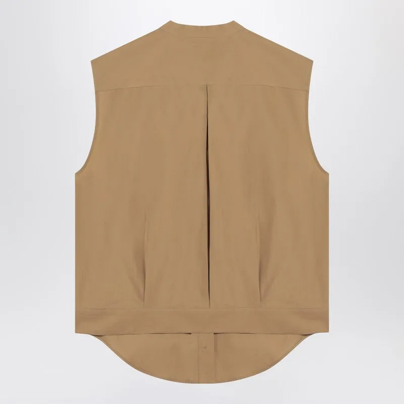 Sleeveless shirt in sand colour sold by Lord & Taylor product image thumbnail 2