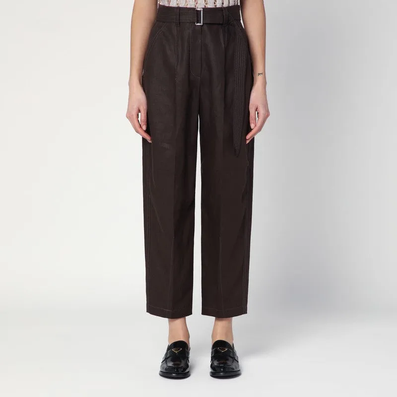 Linen trousers with brown belt sold by Lord & Taylor