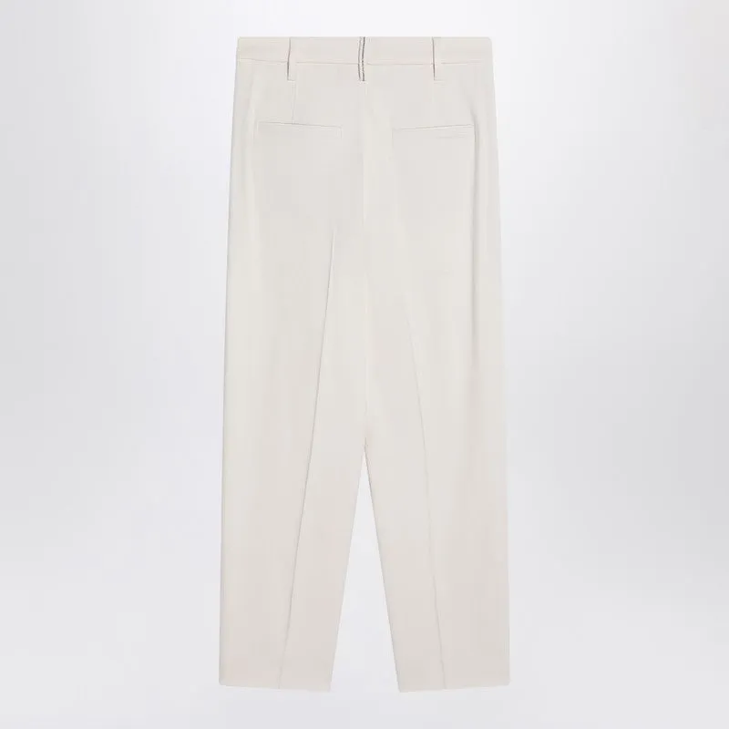 Ivory trousers in viscose sold by Lord & Taylor product image thumbnail 2