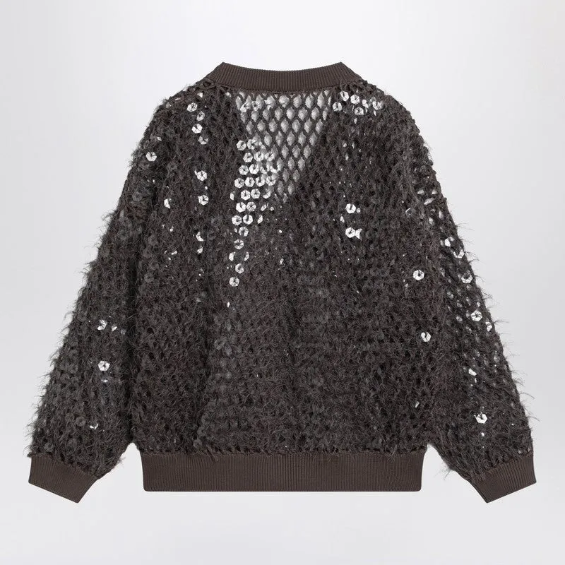 Chocolate mesh top with sequins sold by Lord & Taylor product image thumbnail 2