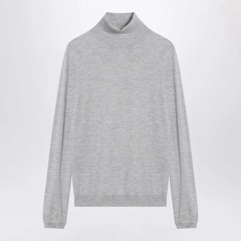 Light grey turtleneck in cashmere blend sold by Lord & Taylor