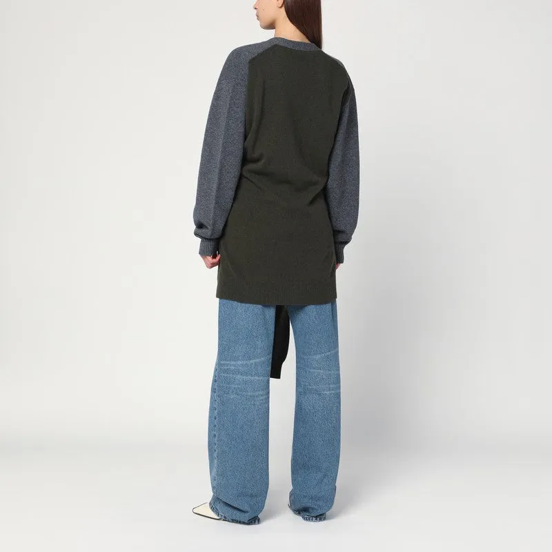 Grey/dark green cardigan with crossed sleeves sold by Lord & Taylor product image thumbnail 2