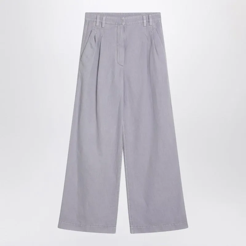 Wide lilac trousers in linen blend sold by Lord & Taylor