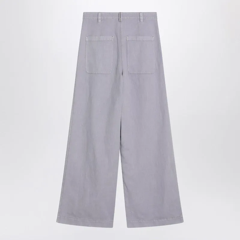 Wide lilac trousers in linen blend sold by Lord & Taylor product image thumbnail 2