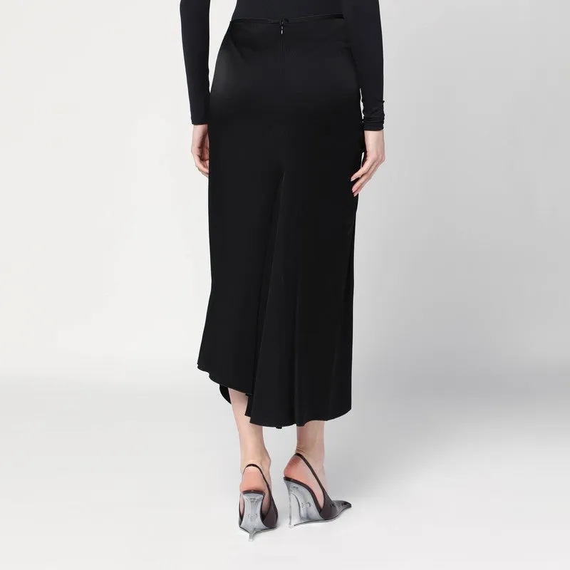 Black midi skirt with draping sold by Lord & Taylor product image thumbnail 2
