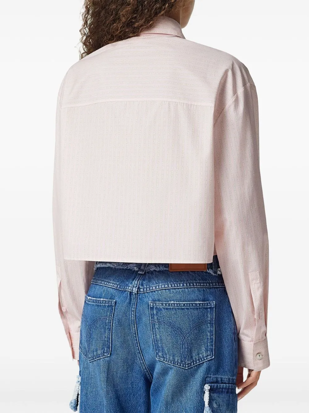 Pinstripe Chain boxy short shirt sold by Lord & Taylor product image thumbnail 5
