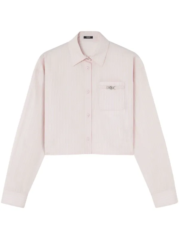 Pinstripe Chain boxy short shirt made by Versace