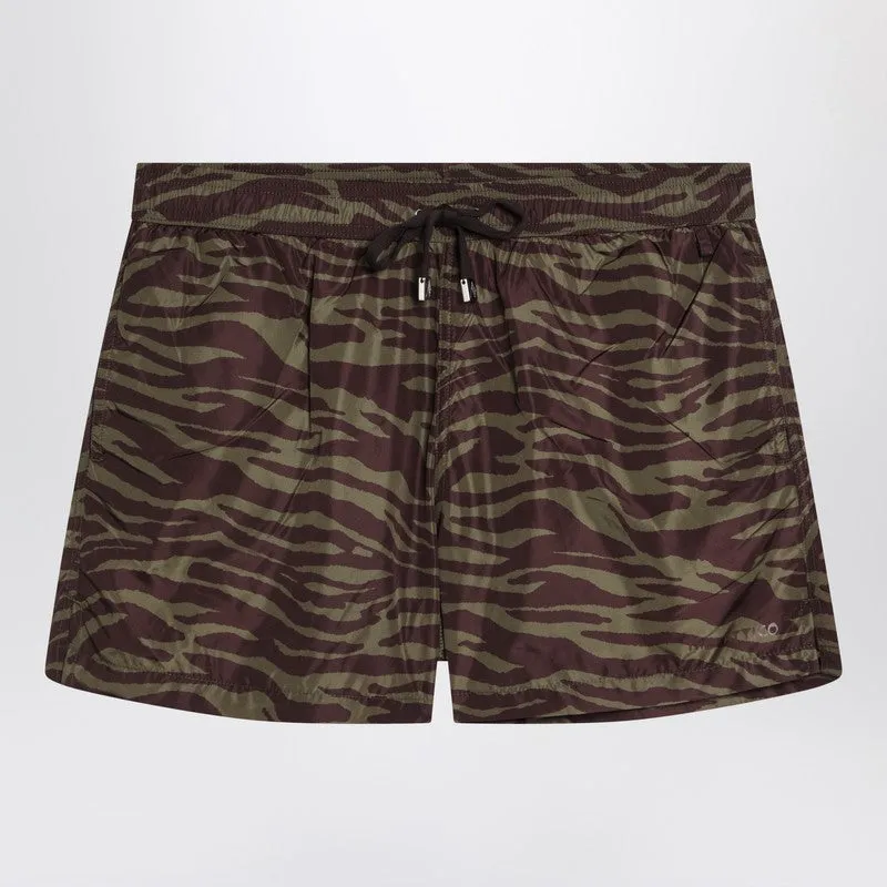 Zebra shorts in khaki/brown nylon sold by Lord & Taylor