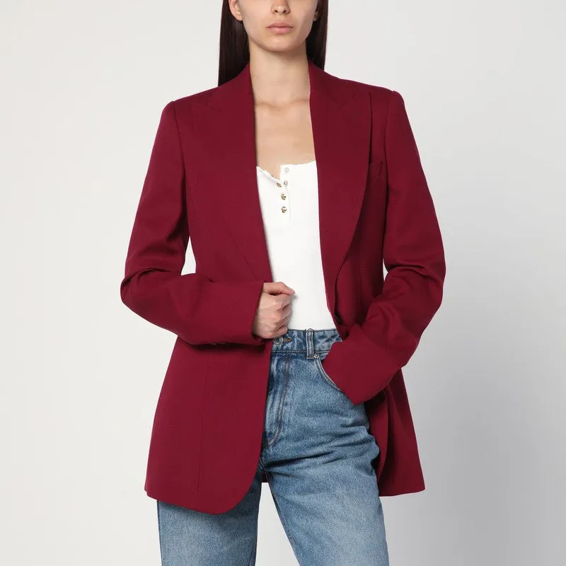 Single-breasted jacket in jazzberry wool sold by Lord & Taylor